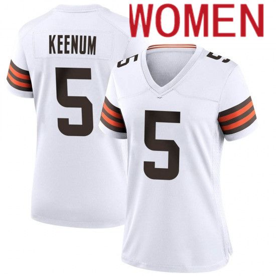 Women Cleveland Browns #5 Case Keenum Nike White Player Game NFL Jersey->women nfl jersey->Women Jersey
